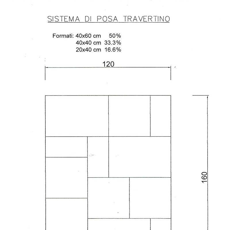 schema di posa travertino